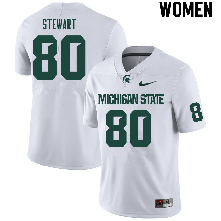 Women #80 Ian Stewart Michigan State Spartans College Football Jerseys Sale-White